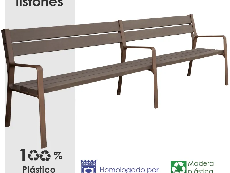 Banco modelo «Natur» WPC de madera plástica reciclada de 3,00 m
