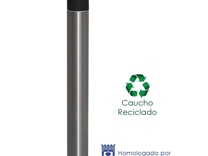 Bolardo Alo «Gran Vía» Caucho- inox H=75cm