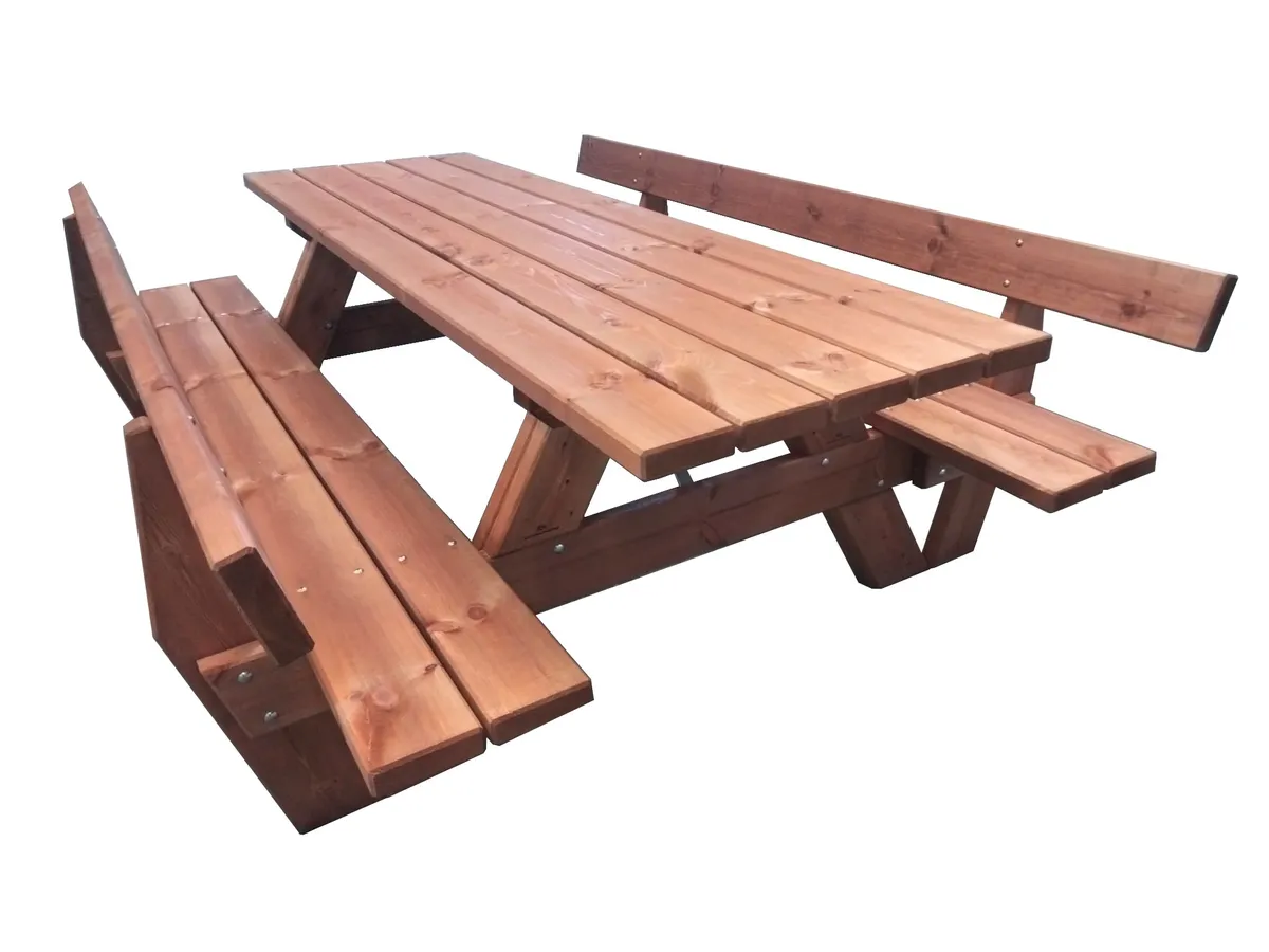 Mesa tipo picnic con respaldo