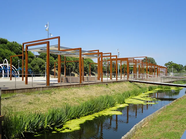 Pérgola de acero corten 3x3
