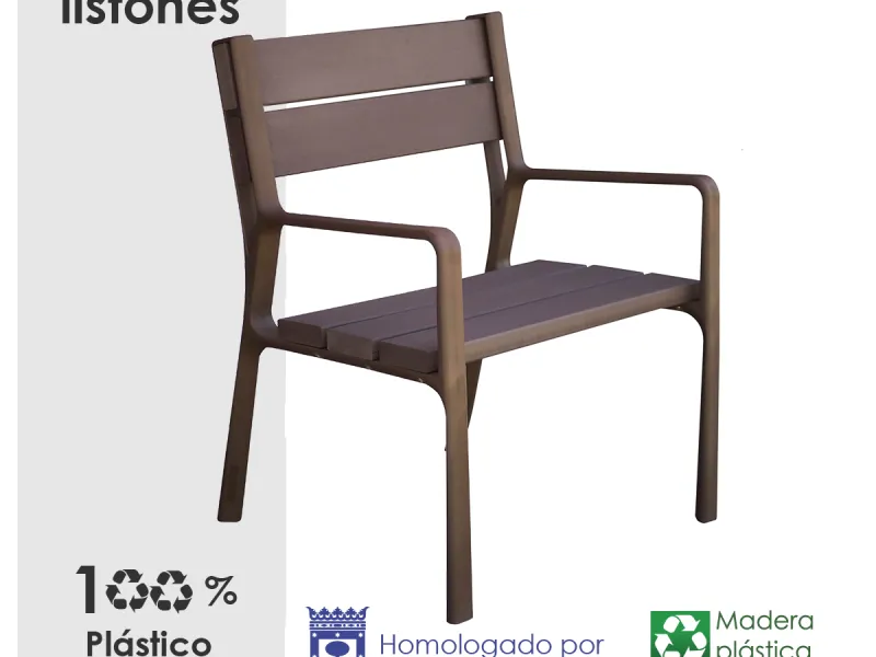 Banco modelo «Natur» WPC de madera plástica reciclada de 0,60 m