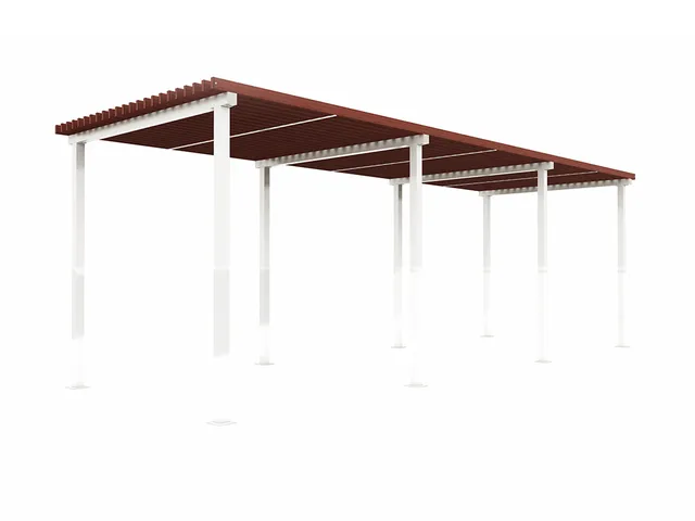 Pérgola de acero inoxidable y aluminio 6x3 m